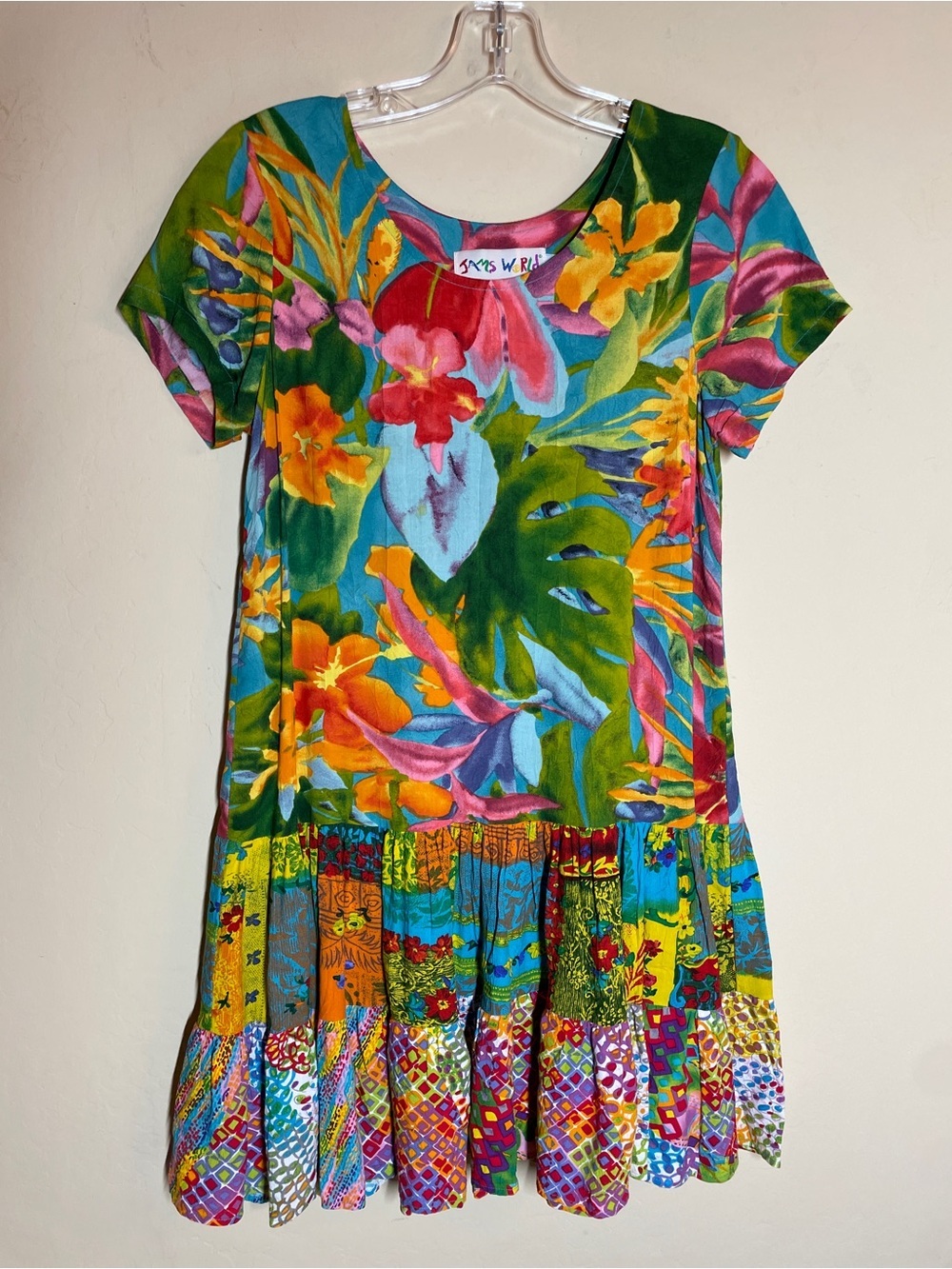 Vintage Jams World Hattie Dress Floral Ruffle Hem size large